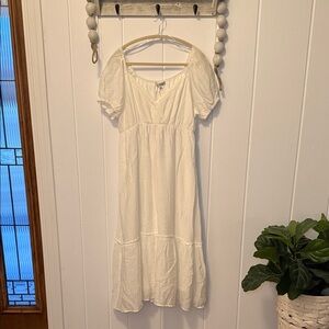 Polagram White Puff Sleeve Maxi Dress